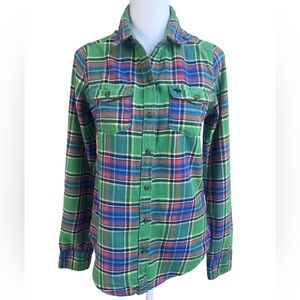 VTG Y2K Abercrombie plaid moose logo rustic cabincore lumberjack chic flannel XS